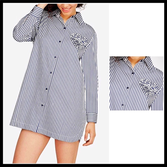 KATE SPADE SIGNATURE STRIPED HEART SLEEP SHIRT - Picture 2 of 8